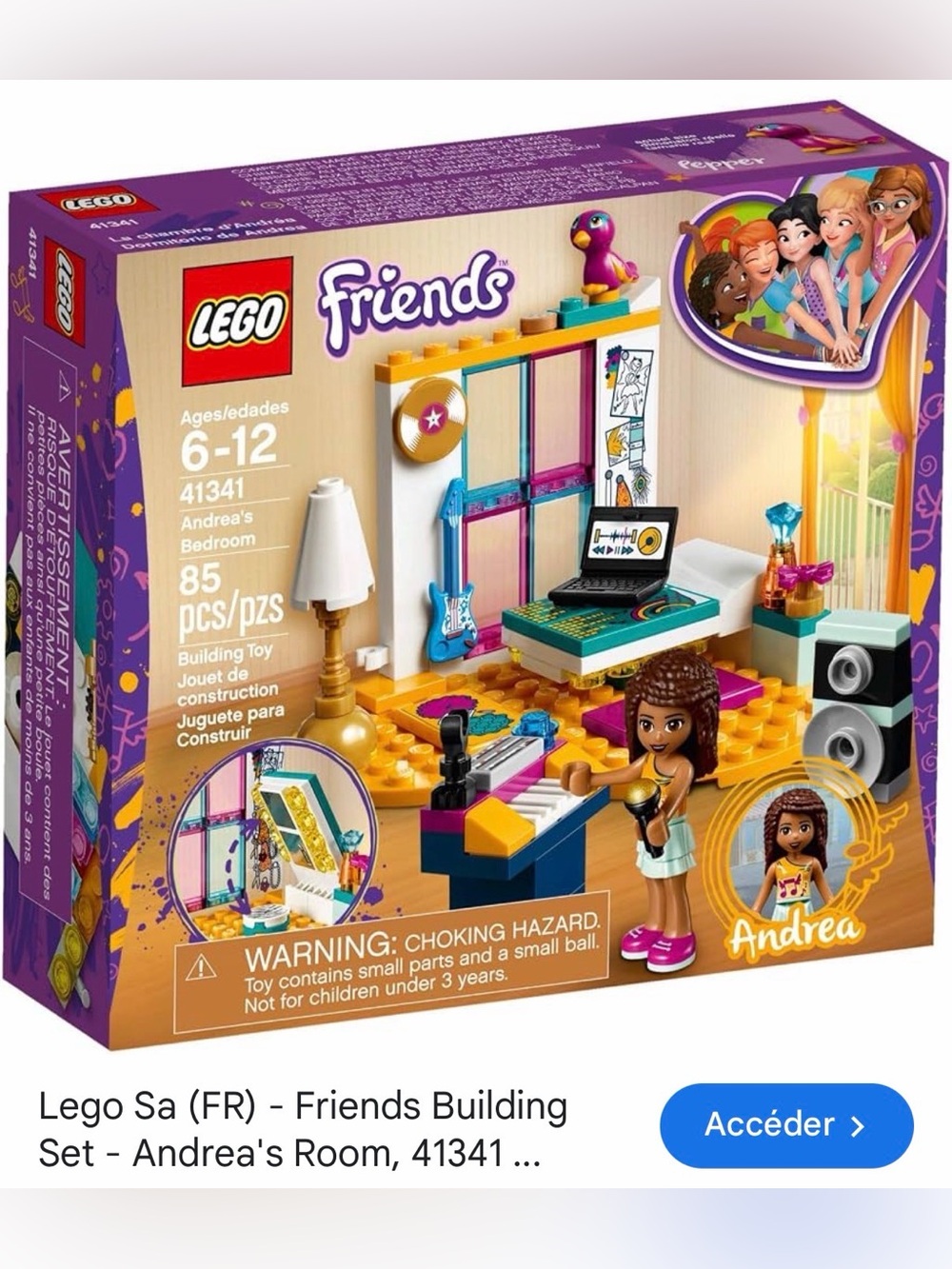 LEGO Friends Andrea Bedroom Set - 41341